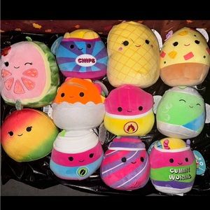 Squishmallows all different kinds of food.